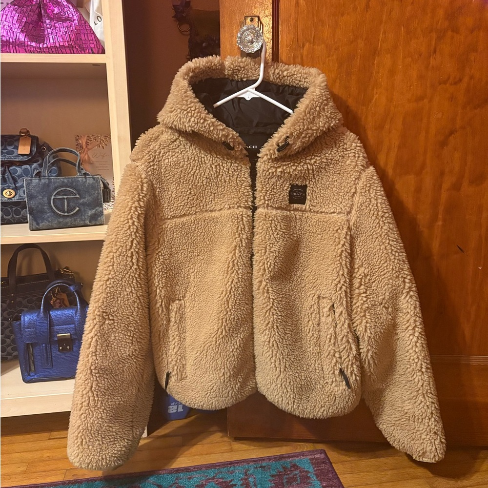 Tonal Sherpa Zip Hoodie In Recycled Polyester